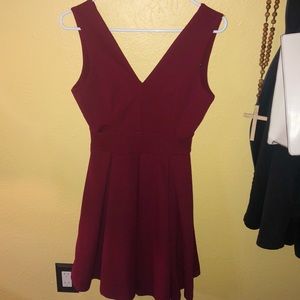 BURGUNDY COCKTAIL DRESS